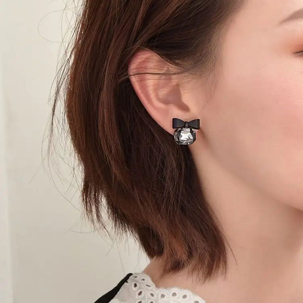 Midnight Bow Mystic Stud Earrings