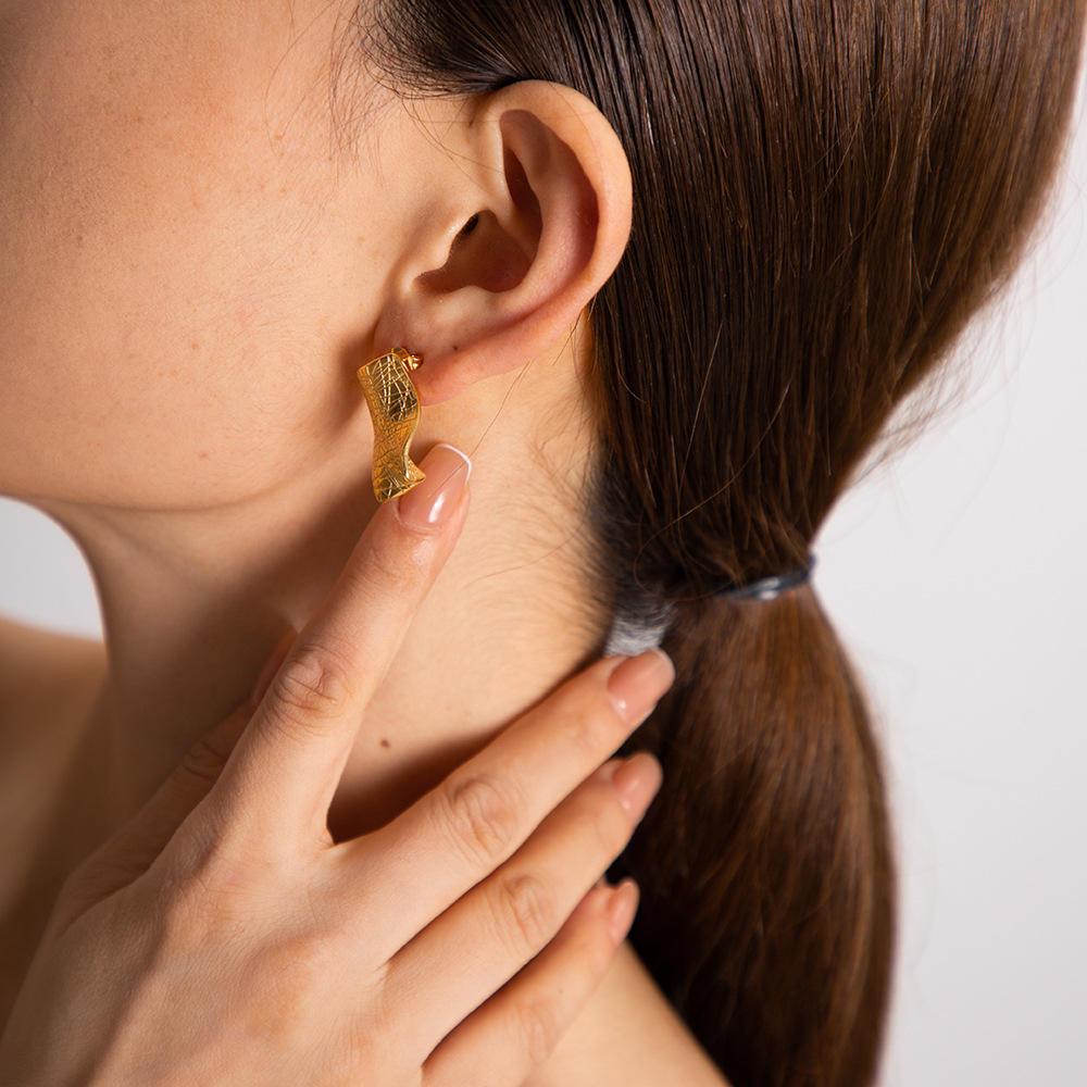Anti Tarnish Irregular Square Mystic Earrings