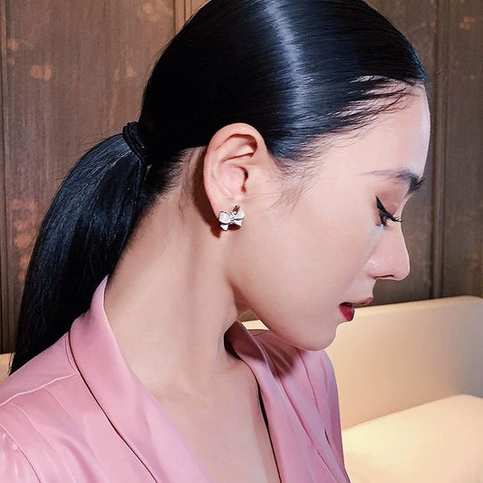 Bowknot Pearl Mystic Earrings