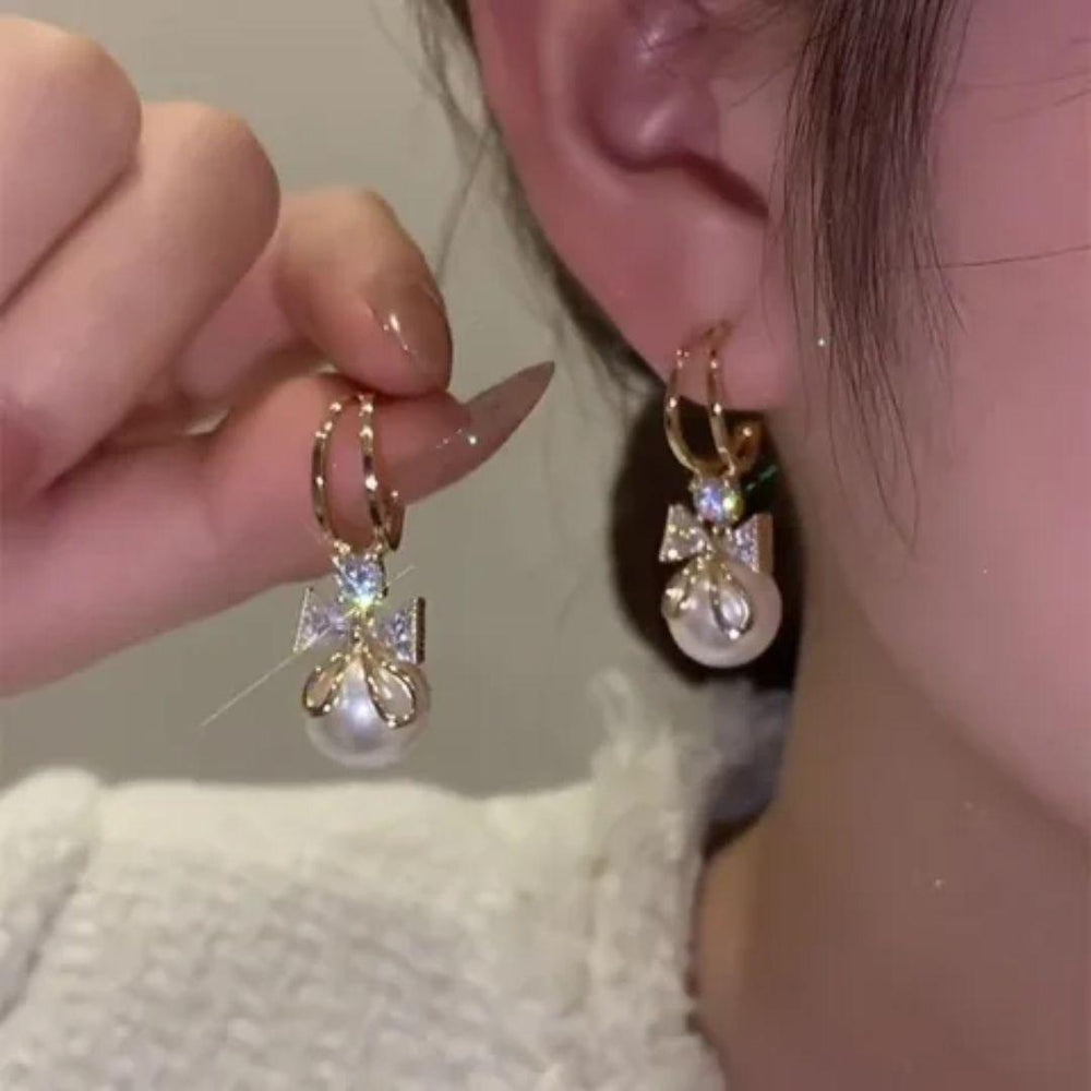 Dangle Pearl Mystic Stud Earrings