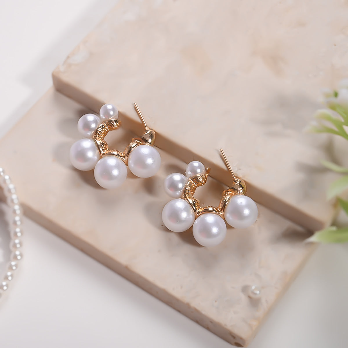 Dazzle Pearl Mystic Hoops Earrings