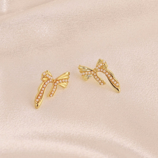 Golden Bow Stud Mystic Earrings