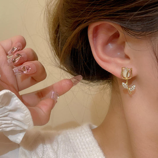 Rose Flower Stud Mystic Earring