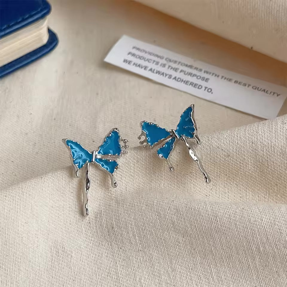 Blue Butterfly Mystic Stud Earrings