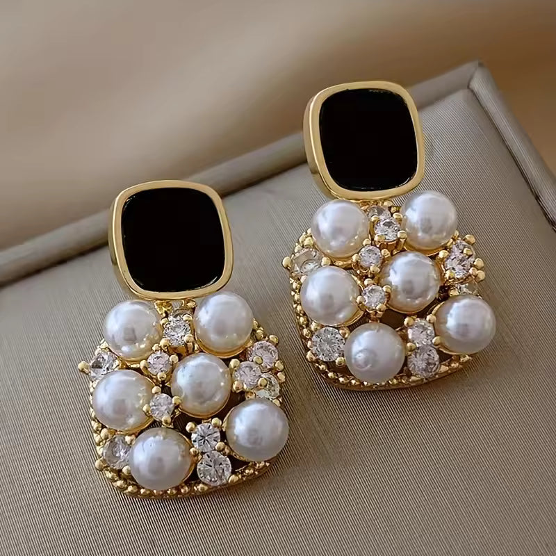 Stone Pearl Mystic Dangle Earrings