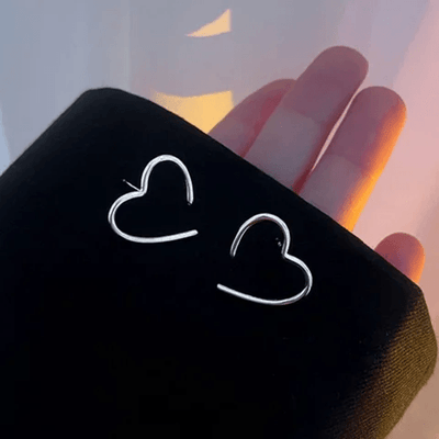 Silver Heart Mystic Stud Earrings