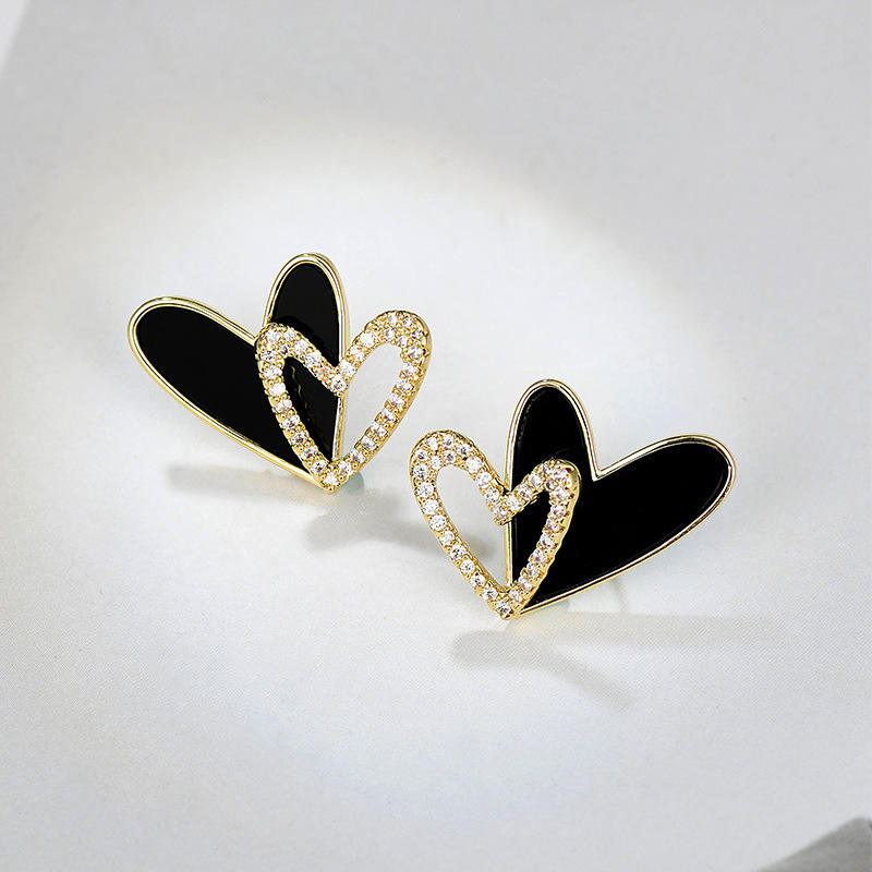 Twin Heart Mystic Stud Earring