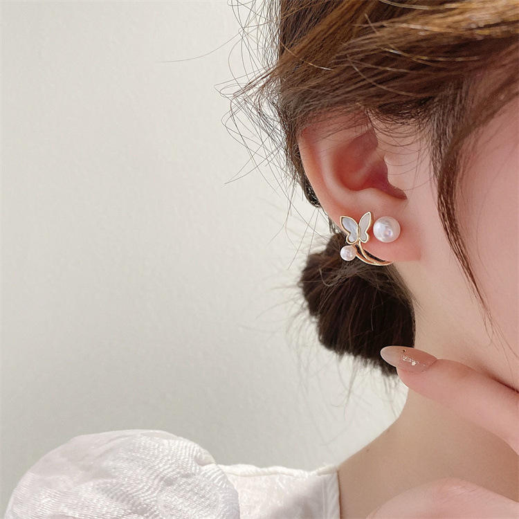 Twin Pearl Butterfly Mystic Earrings