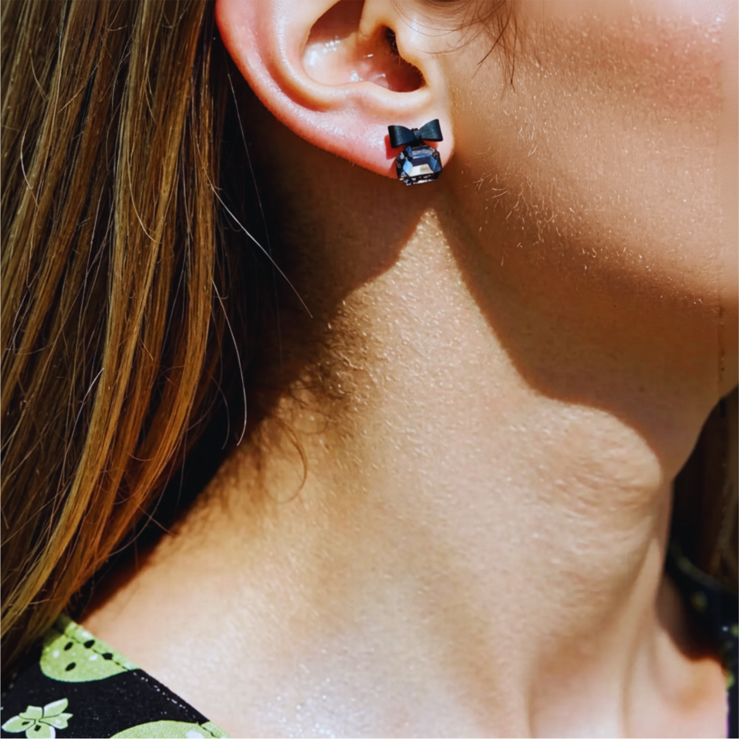 Midnight Bow Mystic Stud Earrings