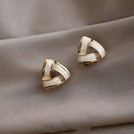 White Triangle Mystic Earrings