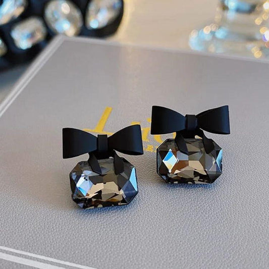 Midnight Bow Mystic Stud Earrings