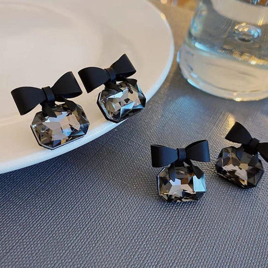 Midnight Bow Mystic Stud Earrings