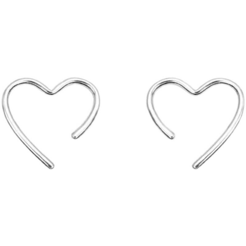 Asymmetric Silver Heart Stud