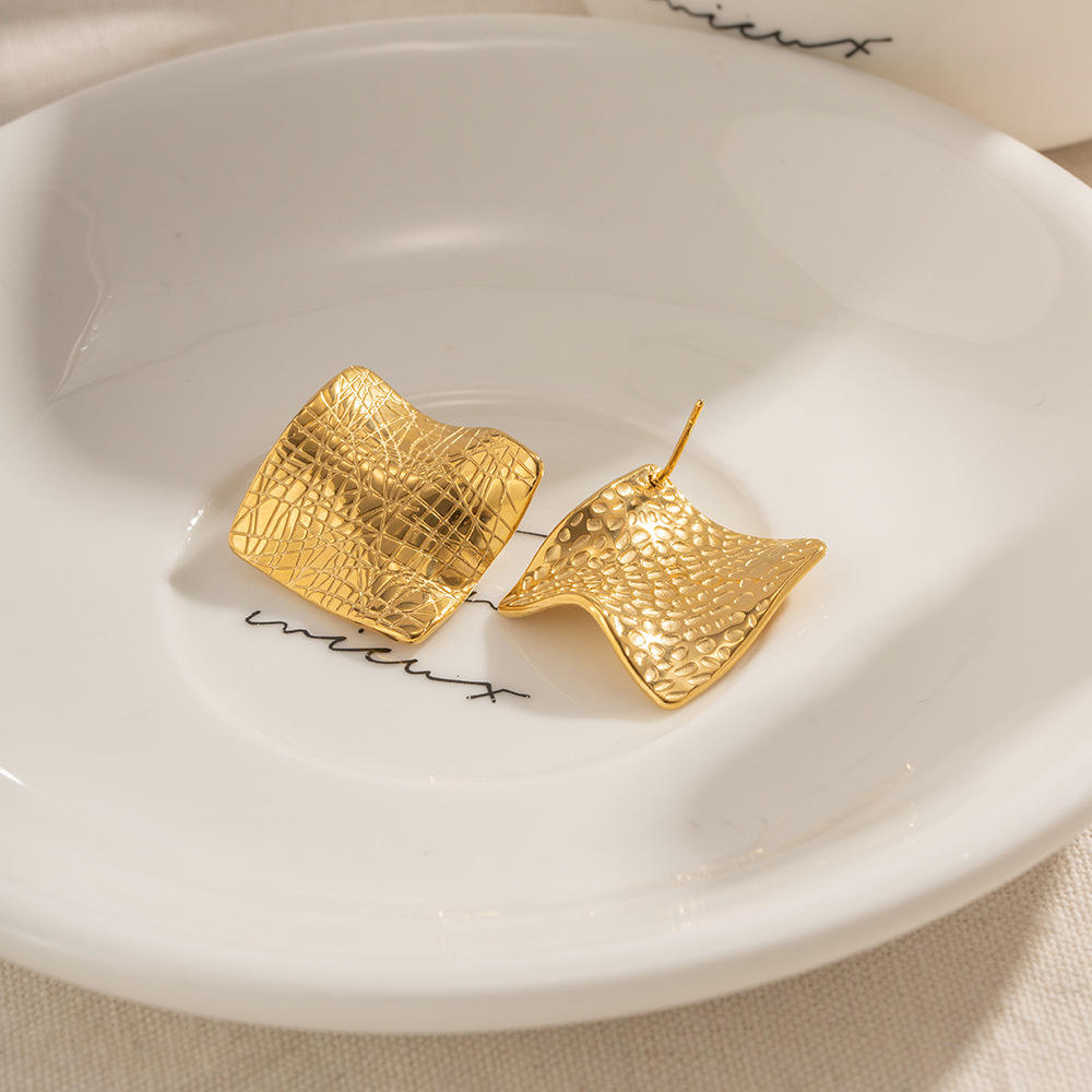 Anti Tarnish Irregular Square Mystic Earrings