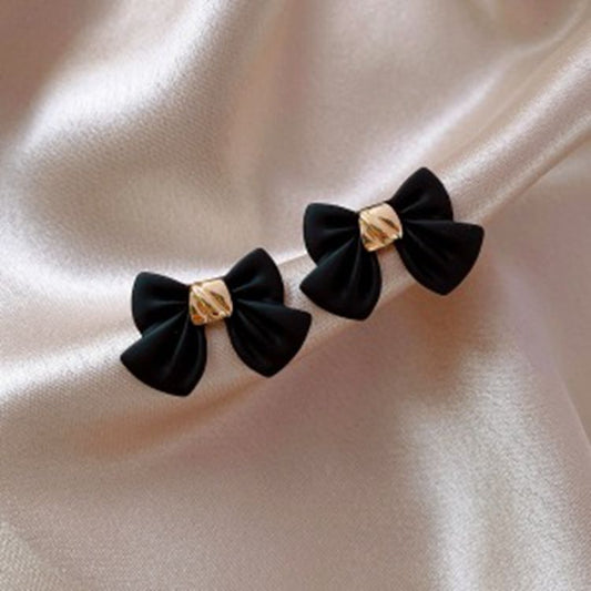 Black Bow Mystic Stud Earrings