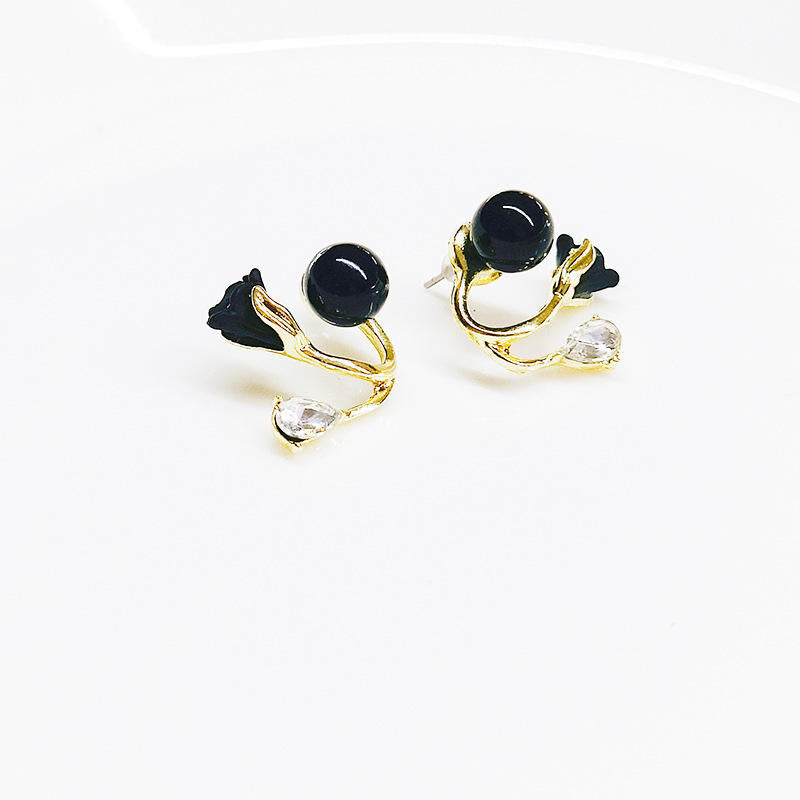 Bold Black Stud Mystic Earrings