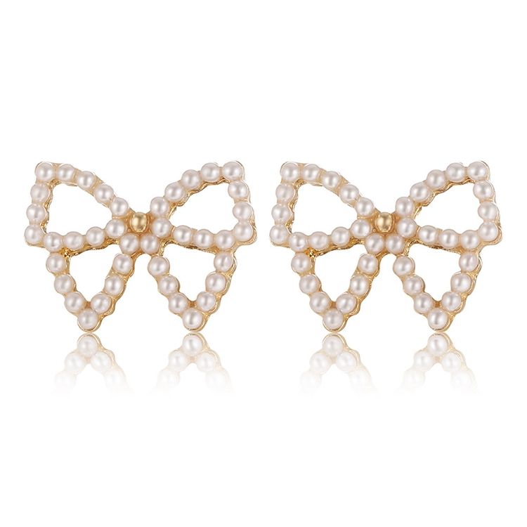 Bowknot Hollow Mystic Stud Earrings