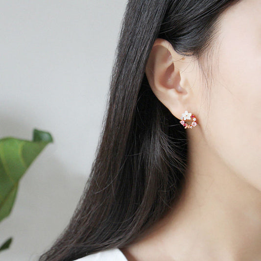 Crystal Shell Floral Mystic Earrings