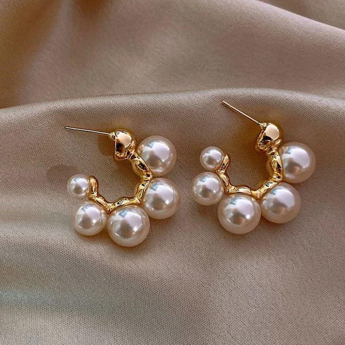 Dazzle Pearl Mystic Hoops Earrings