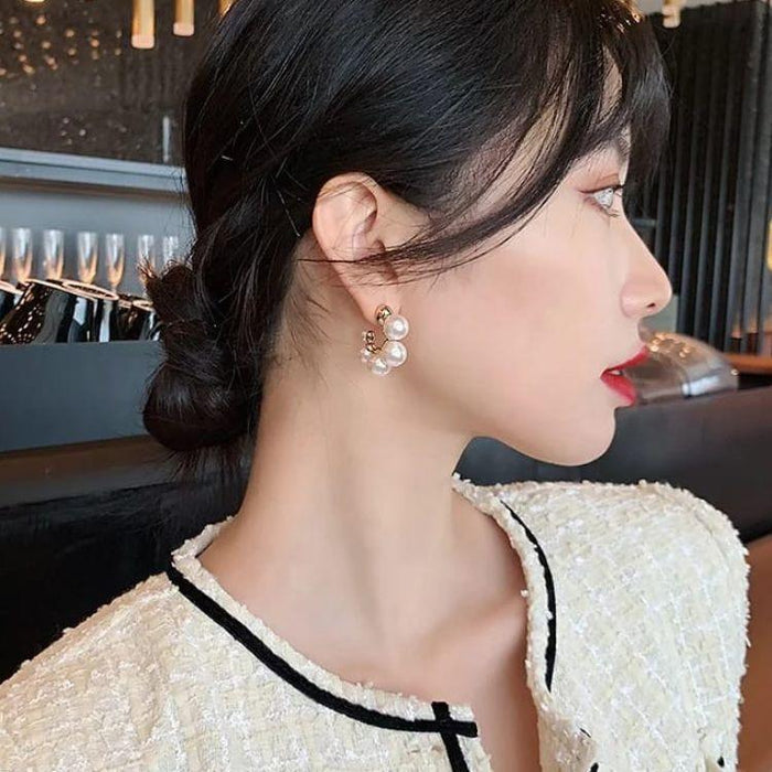 Dazzle Pearl Mystic Hoops Earrings
