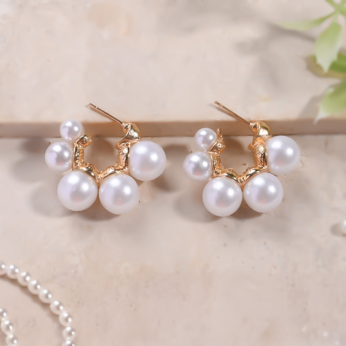 Dazzle Pearl Mystic Hoops Earrings