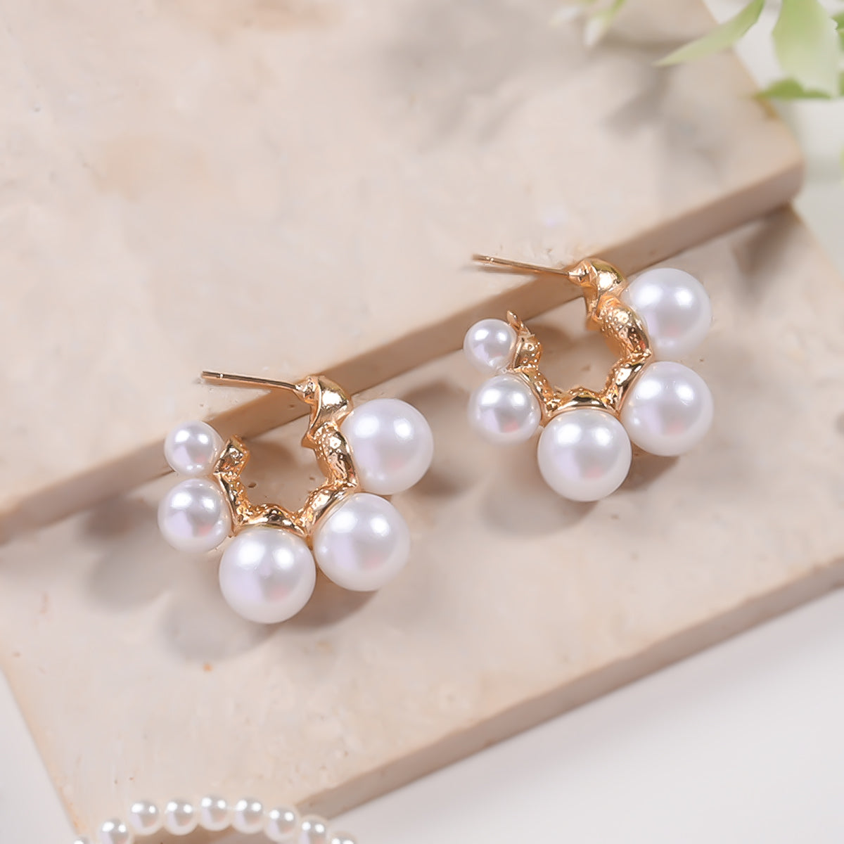 Dazzle Pearl Mystic Hoops Earrings