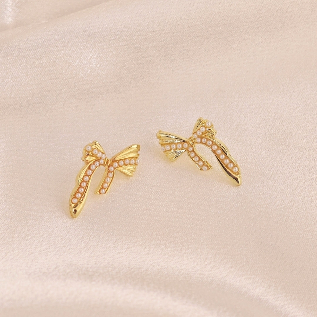 Golden Bow Stud Mystic Earrings
