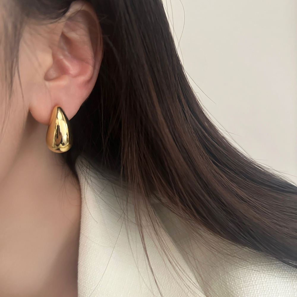 Gold Plated Drop Stud Earrings