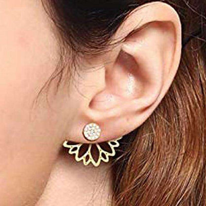 Half Leaf 18K Gold Plated Stud Earrings