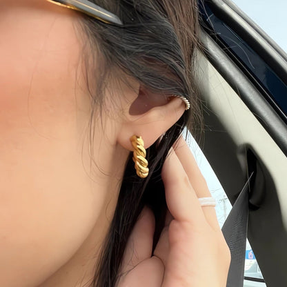 18K Gold Plated Curl Hoop Earrings