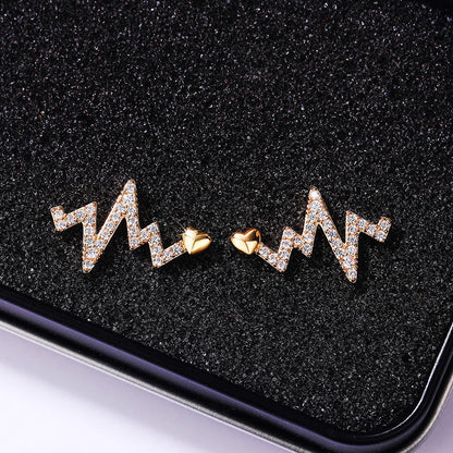 Hypnotic Heartbeat Gold Plated Stud Earrings