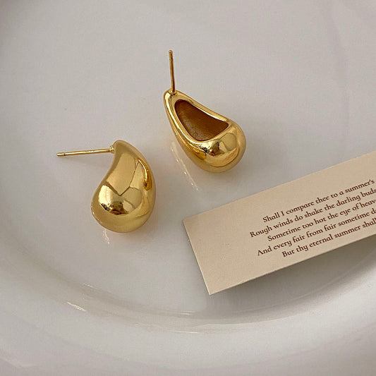 Gold Plated Drop Stud Earrings