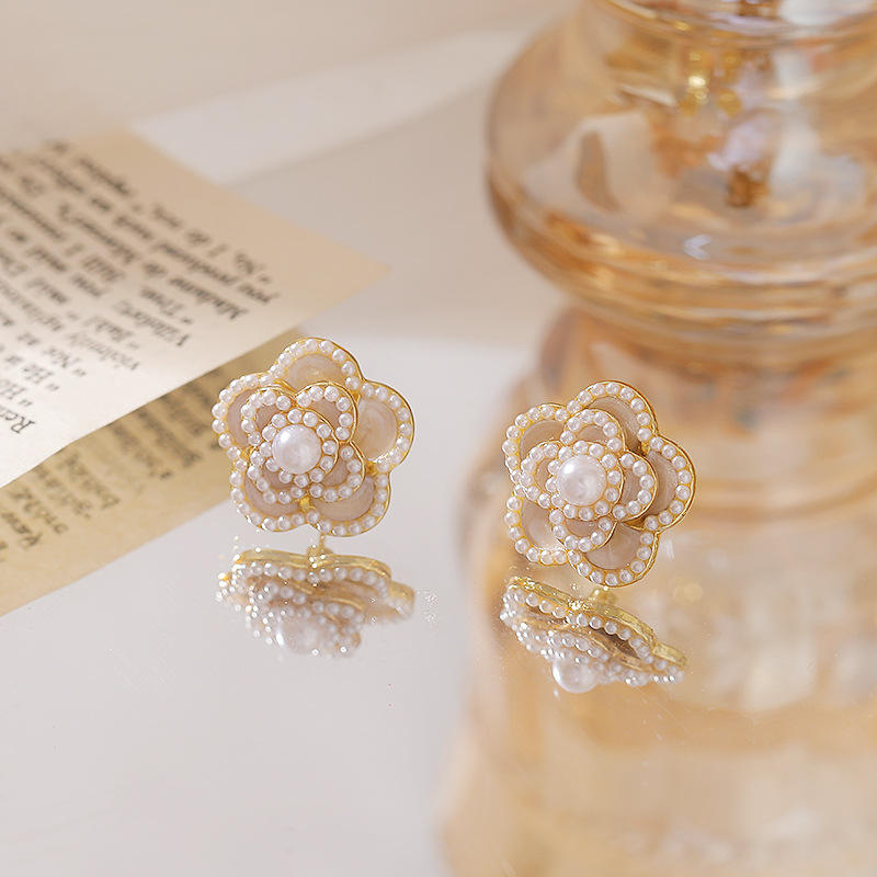 Moonlight Mystic Rose Stud Earring