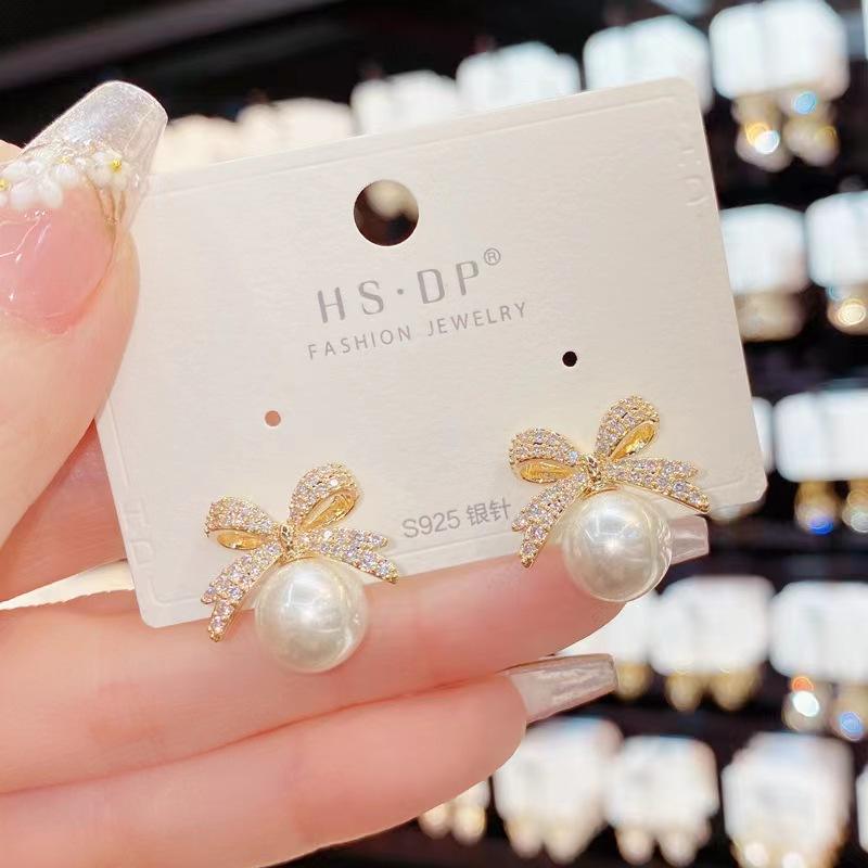 Gold Plated Pearl Stud Earrings