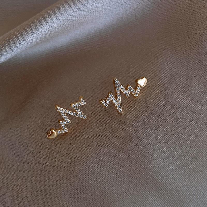 Heart Beat Stud Mystic Earrings