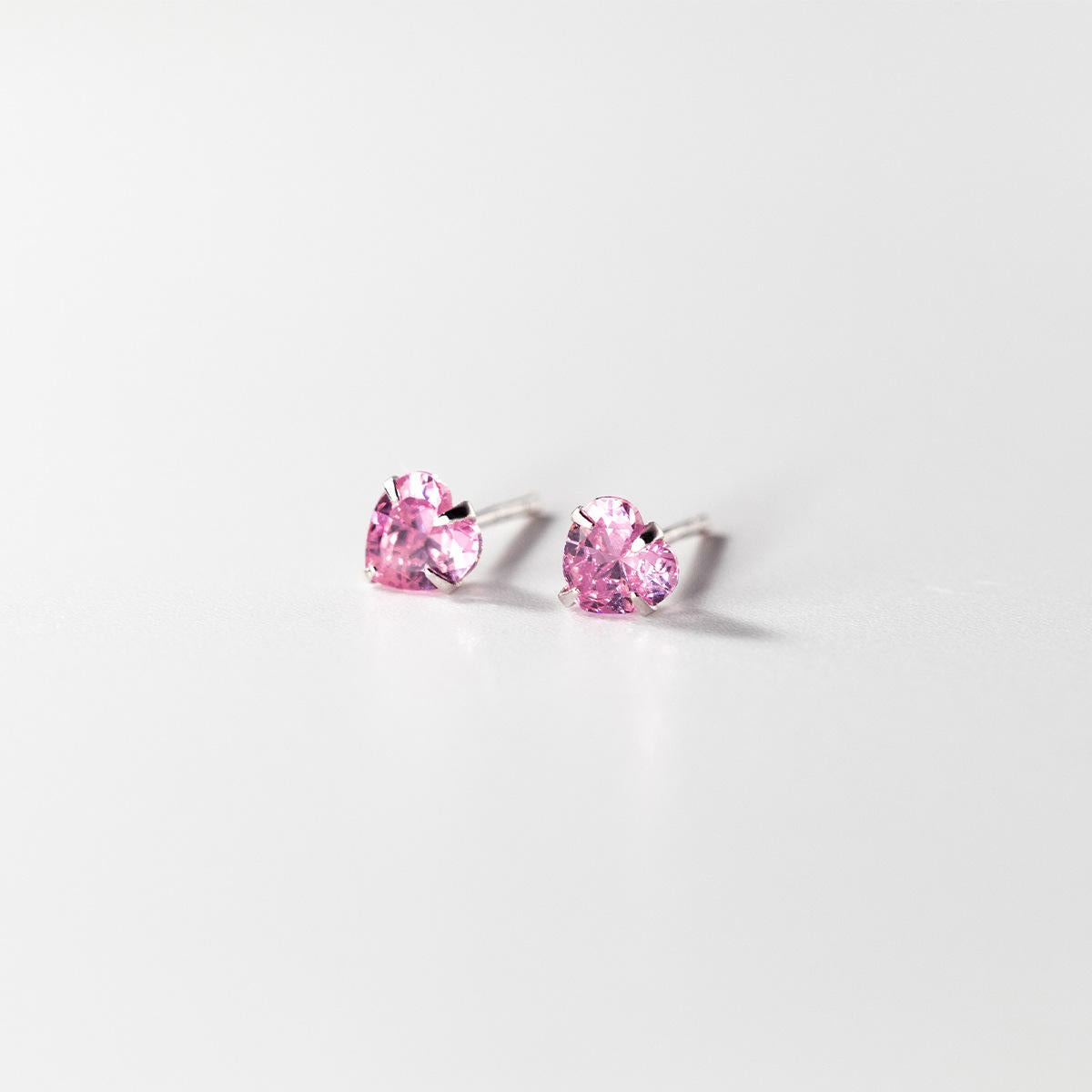 Heart Pink Crystal Mystic Stud Earrings