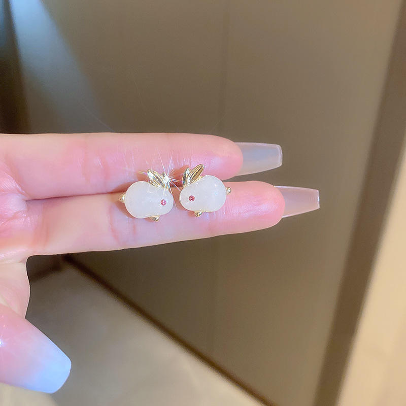 Opal Rabbit Mystic Stud Earrings