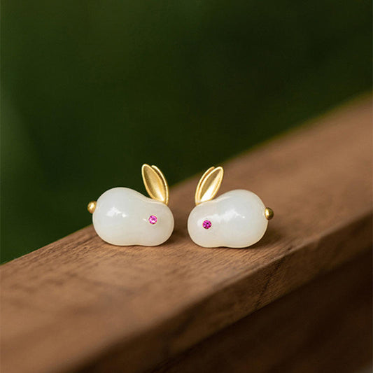 Opal Rabbit Mystic Stud Earrings