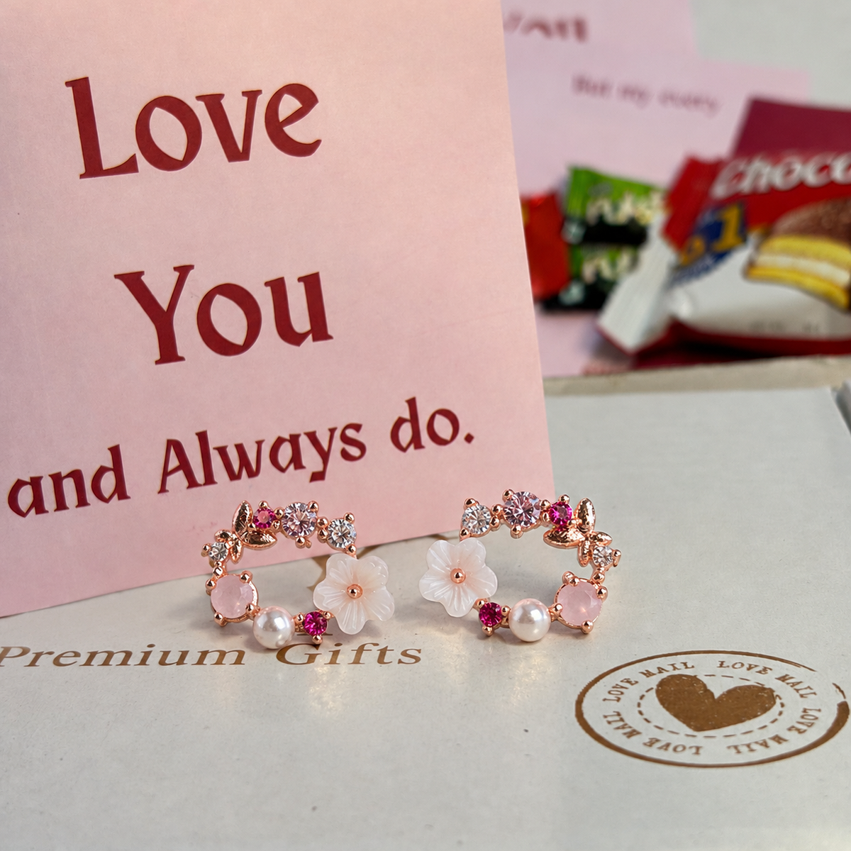 Sweets Letter Box Earring Necklace for Your Pasandida Aurat 🩷