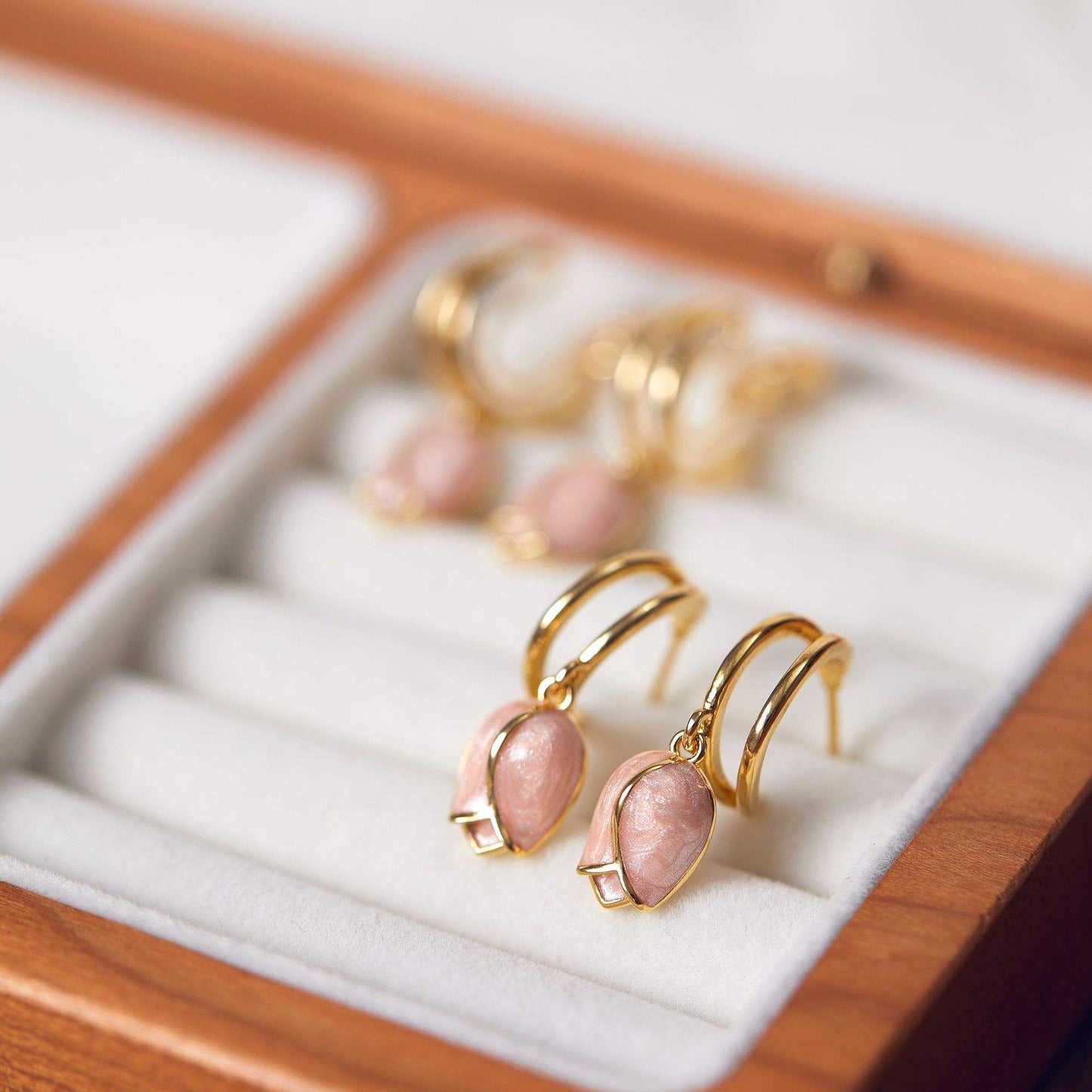 Pink Flower Mystic Earrings