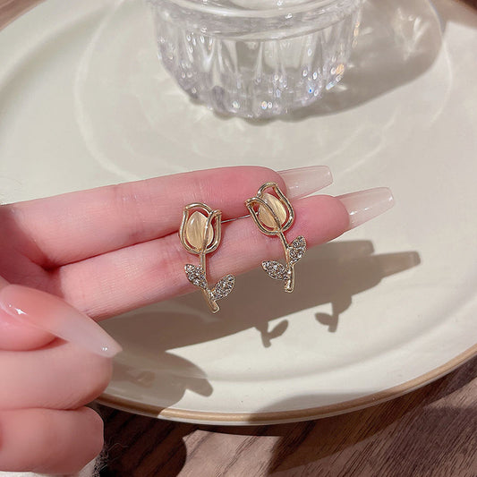 Rose Flower Stud Mystic Earring