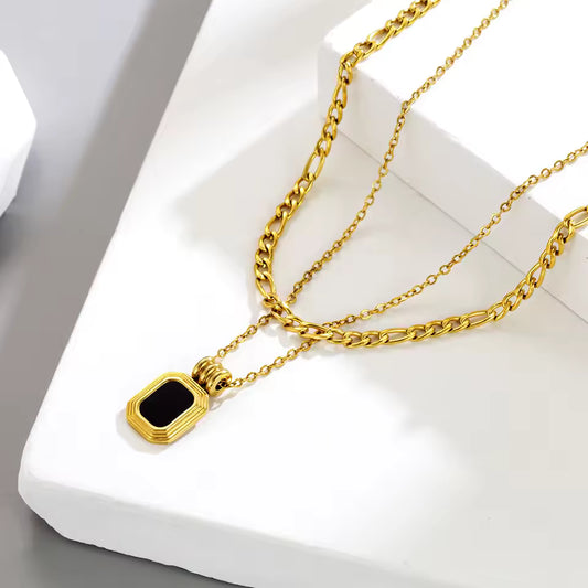Dual Chain Mystic Pendant Necklace