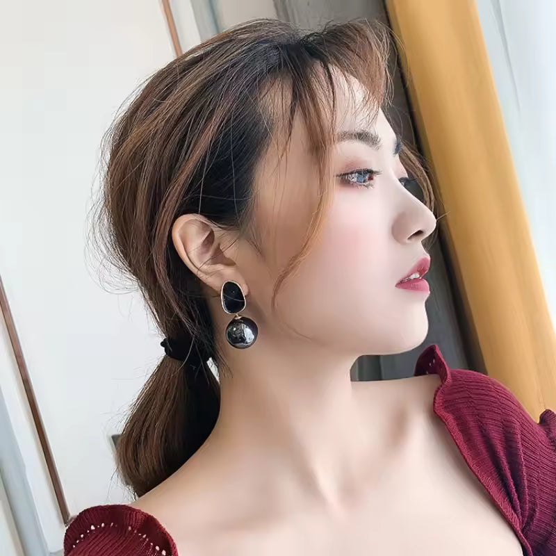 Black Pearl Mystic Dangle Earrings
