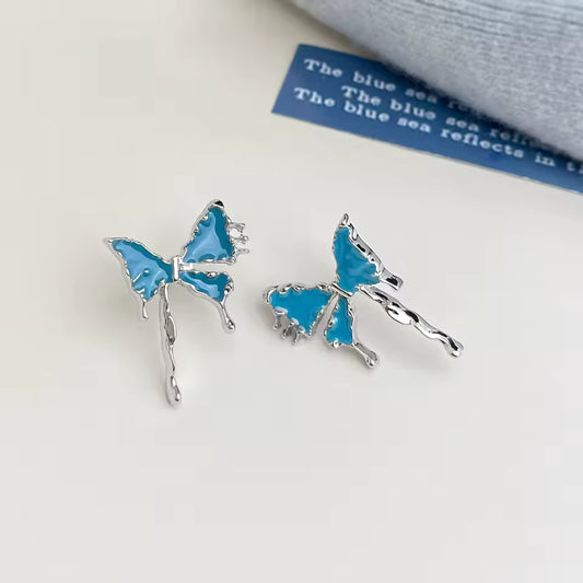 Blue Butterfly Mystic Stud Earrings