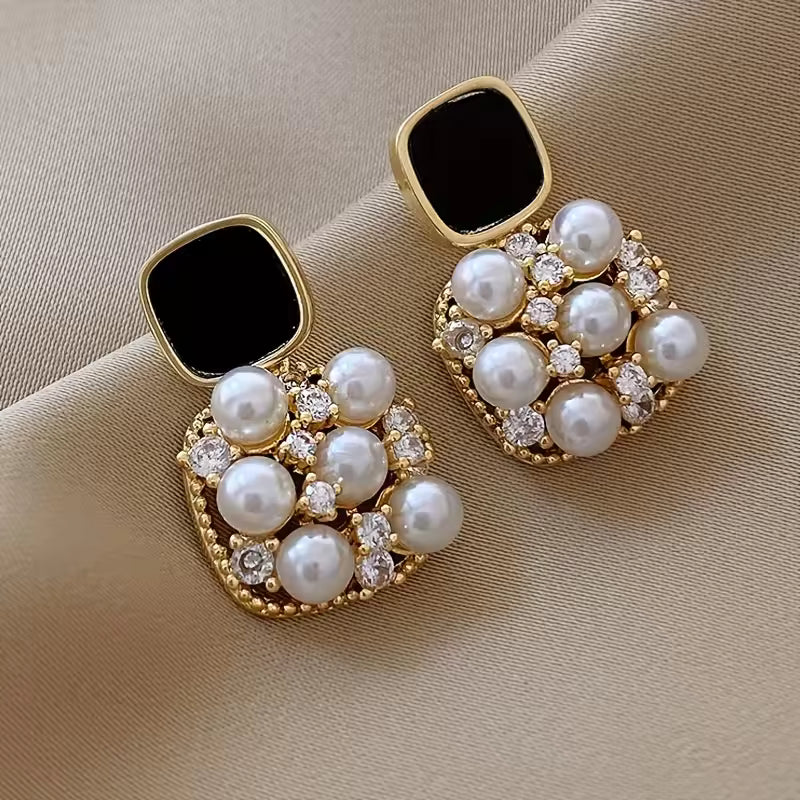 Stone Pearl Mystic Dangle Earrings