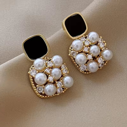 Stone Pearl Mystic Dangle Earrings