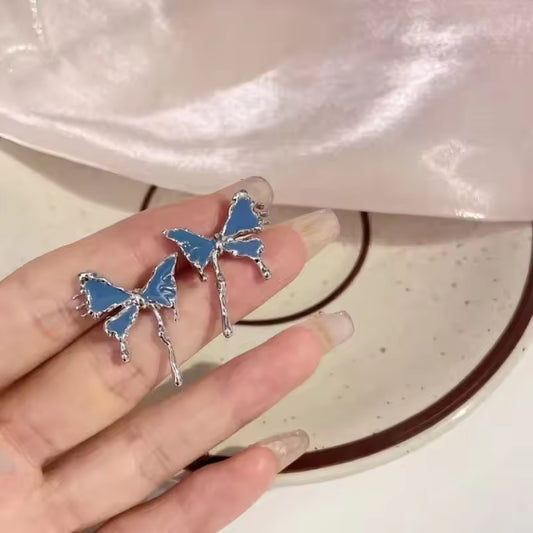 Blue Butterfly Mystic Stud Earrings