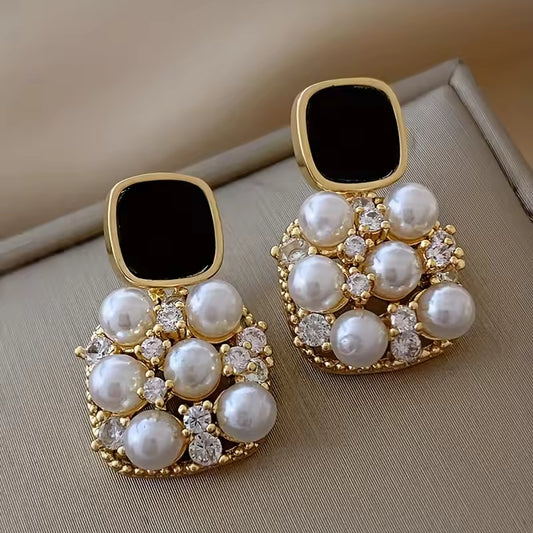 Stone Pearl Mystic Dangle Earrings