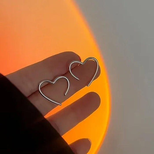 Silver Heart Mystic Stud Earrings