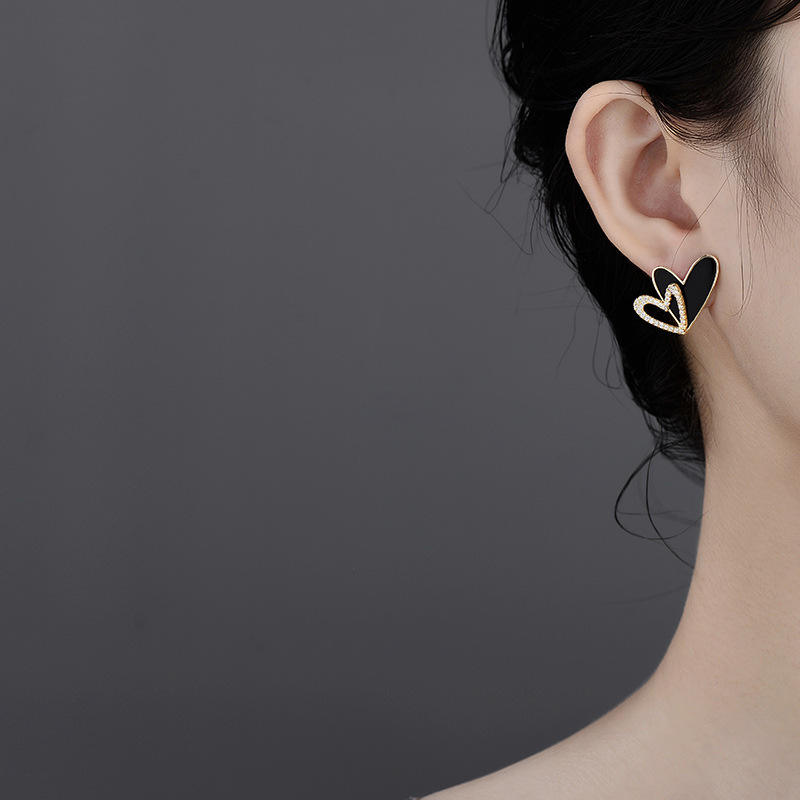 Twin Heart Mystic Stud Earring